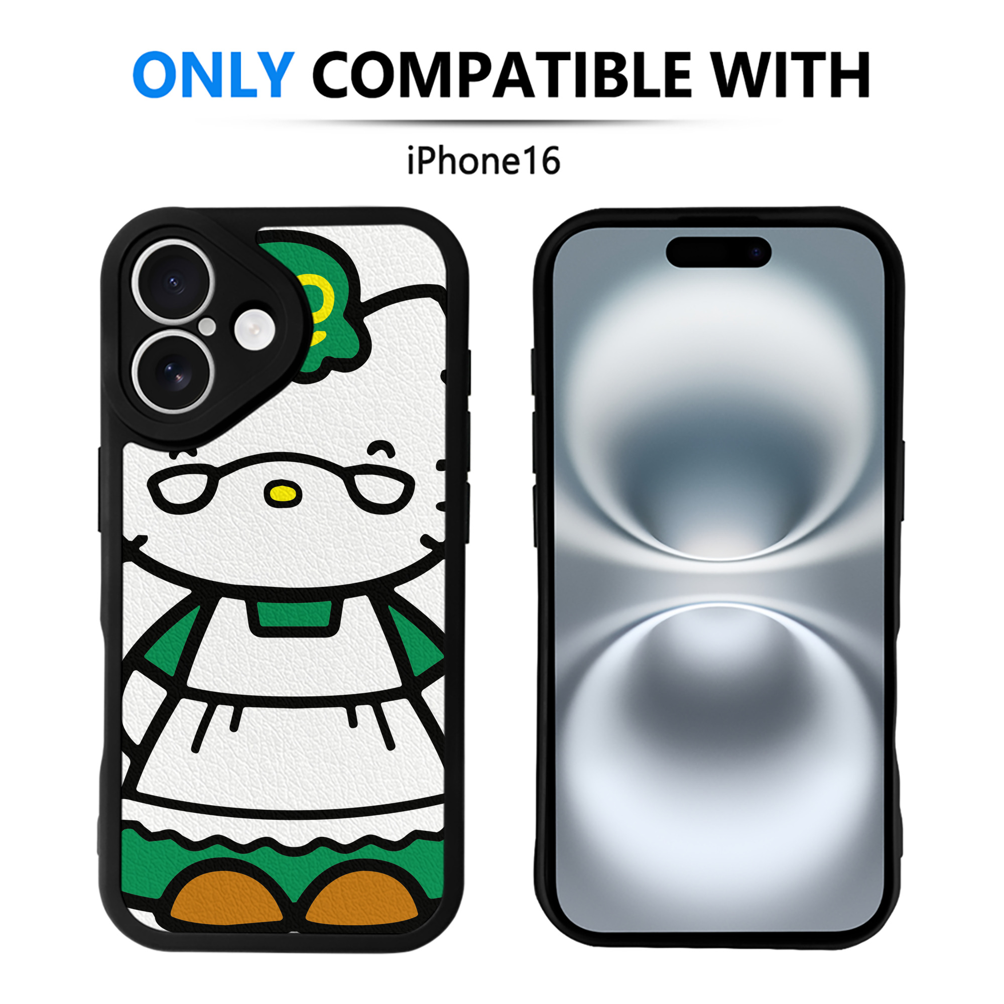 （画像用） Hello Kitty ハローキティ 【iPhone 16シリーズ対応】シリコンスマホケース（レザー調） 材質：シリコン